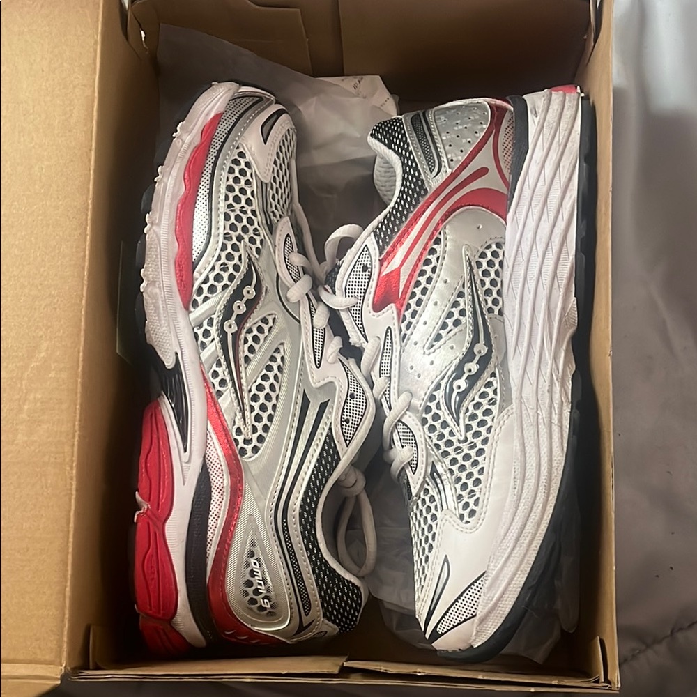 Saucony Kids Sneakers - White, Black, and Red